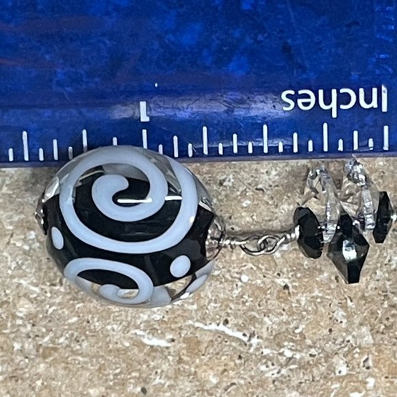 ARTISAN Handmade Murano Art Glass & Crystals Black AB Shimmer Sterling Dragonfly - Picture 8 of 8